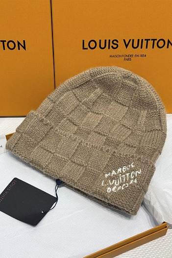 Шапка Louis Vuitton logo-embroidered - Beige   