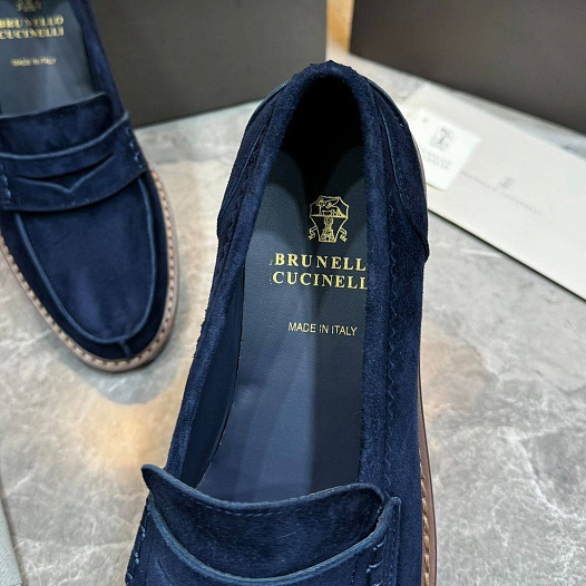 Мужские замшевые лоферы Brunello Cucinelli Premium   