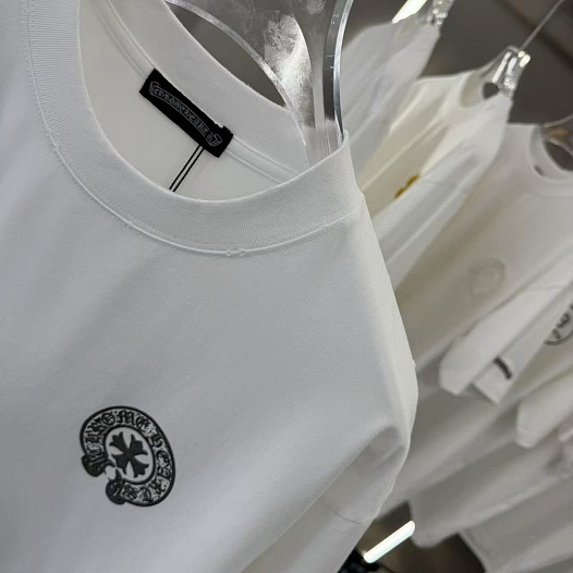 Белая оверсайз футболка Chrome Hearts Premium   