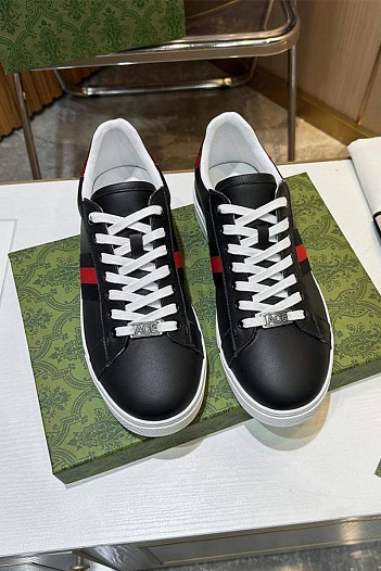 Мужские кроссовки Gucci Ace - Black   