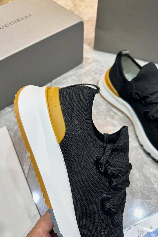 Текстильные кроссовки Brunello Cucinelli чёрного цвета