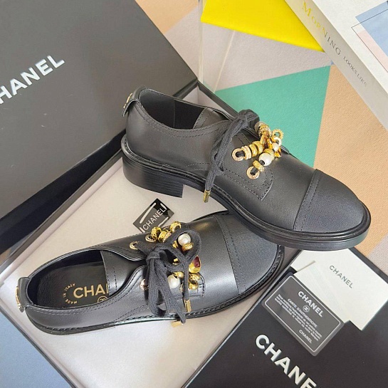Женские кожаные ботинки Chanel premium