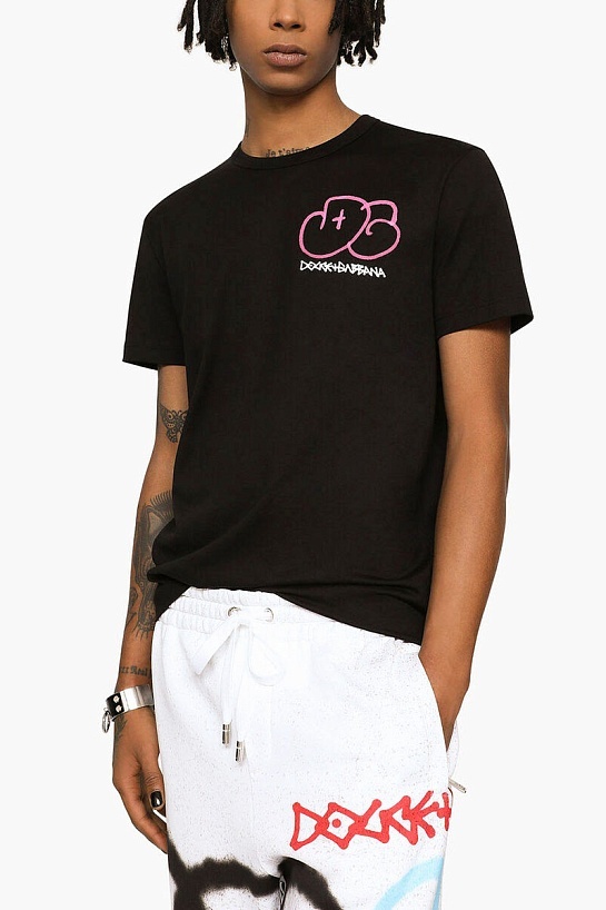 Мужская футболка чёрного цвета Dolce & Gabbana logo-print