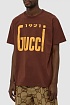 Брендовая оверсайз футболка Gucci 1921 logo - Brown