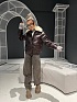 Женская кожаная дубленка MIU MIU с меховым воротом