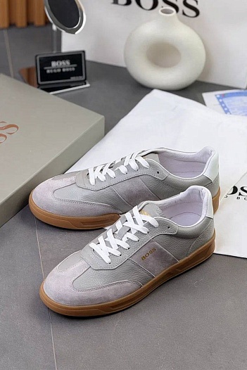 Комбинированные кроссовки Hugo Boss Brandon - Grey   