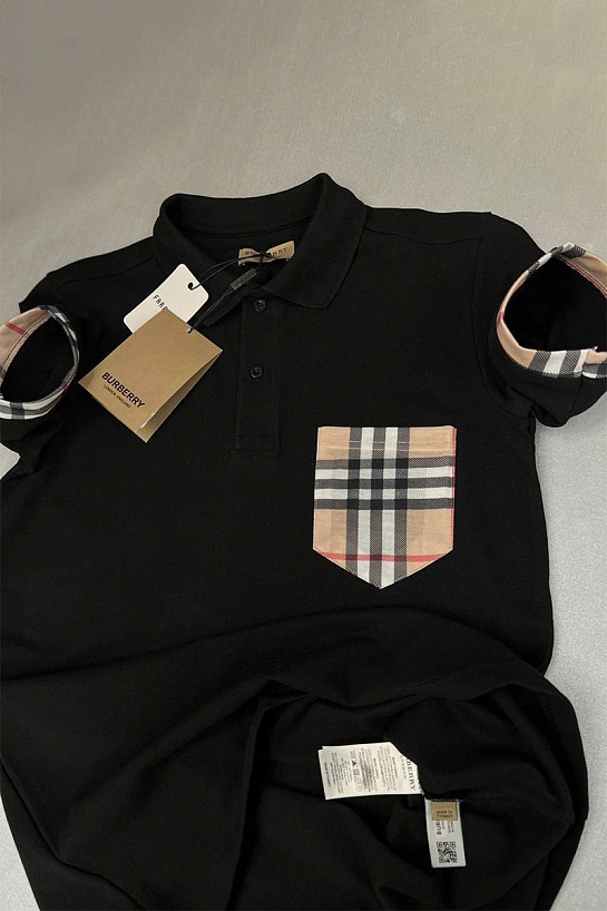 Мужское поло Burberry чёрного цвета