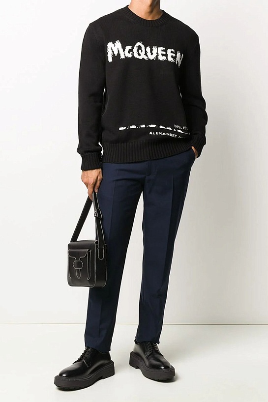 Мужской чёрный свитер Alexander McQueen