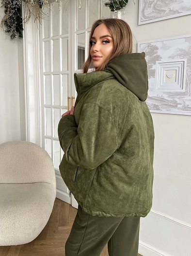 Женский костюм тройка на флисе Loewe Premium - Green   