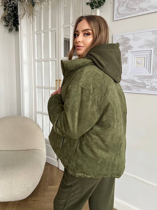 Женский костюм тройка на флисе Loewe Premium - Green