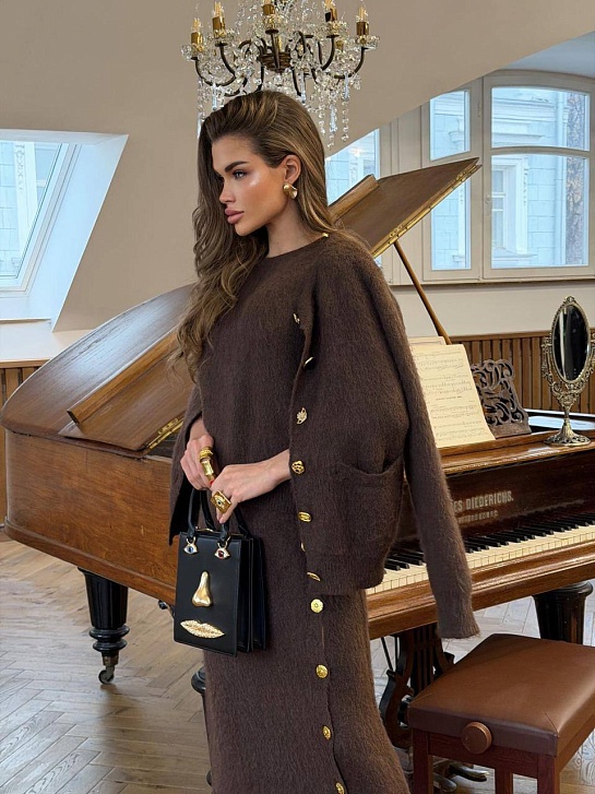 Женский кардиган коричневого цвета Schiaparelli premium