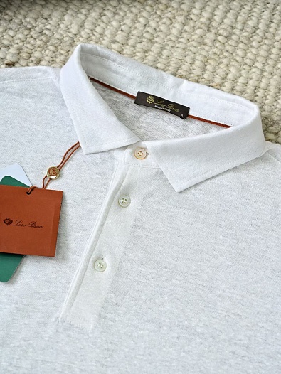 Мужское белое поло Loro Piana premium   