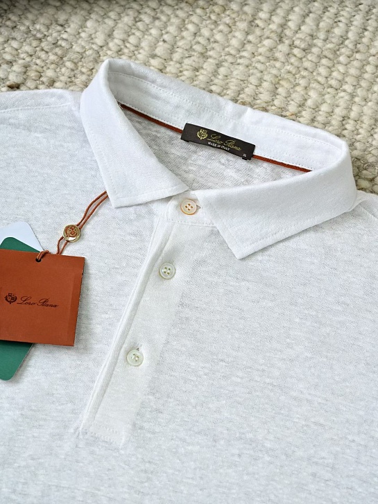 Мужское белое поло Loro Piana premium