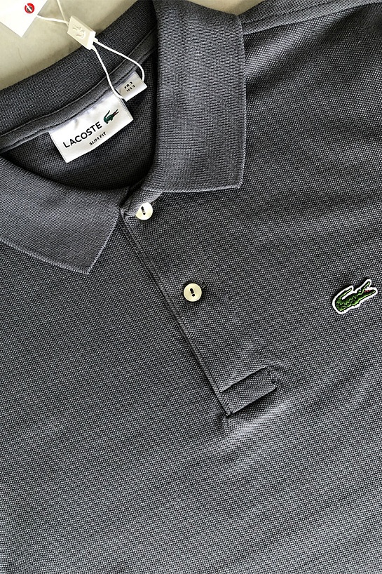 Мужское серое поло Lacoste Classic Fit