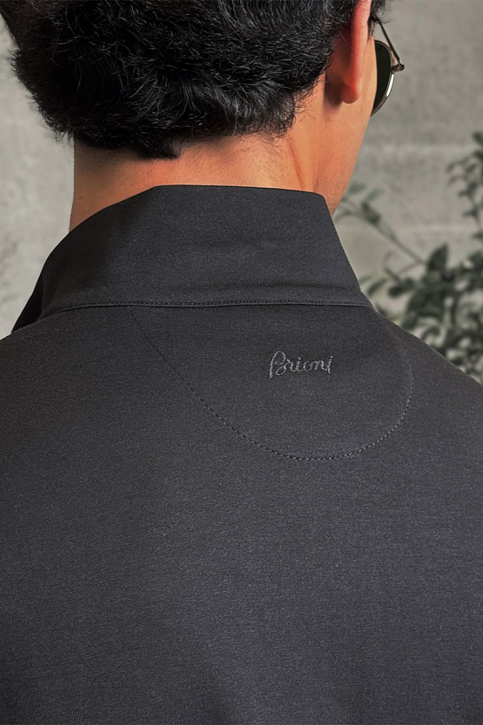 Чёрная кофта на молнии Brioni B-еmbroidery