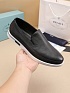 Мужские кожаные слипоны Prada Saint Tropez - Black / White