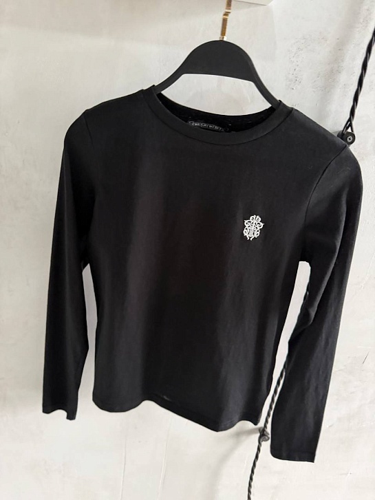 Женский чёрный лонгслив Chrome Hearts premium
