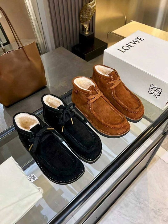 Женские ботинки с мехом Loewe premium - Black