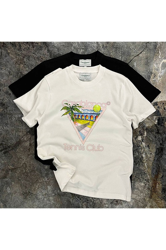 Белая футболкa Casablanca Tennis Club
