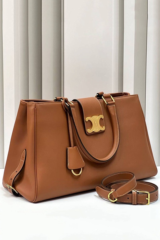 Женская сумка Celine Appoline Medium Premium 37.5x22x16 см - Brown