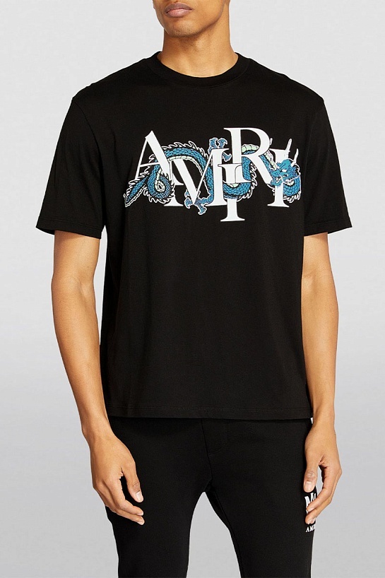 Чёрная футболка Amiri Dragon logo-print