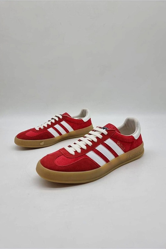 Женские кроссовки Gucci x Adidas Gazelle Collaboration - Red