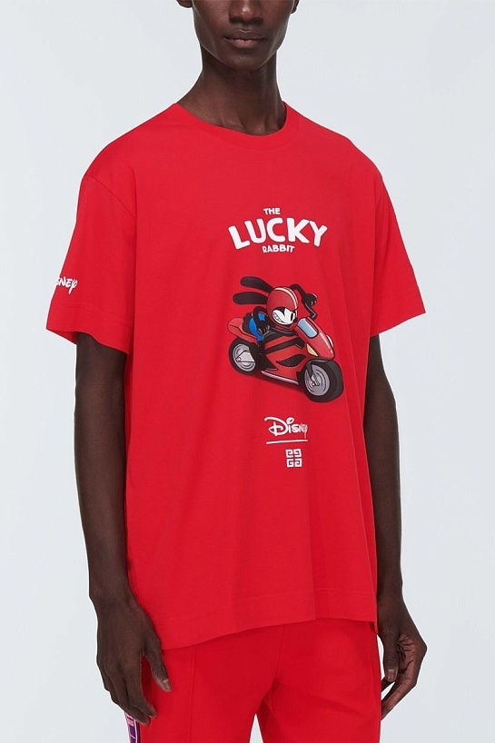 Красная футболка Givenchy x Disney Oswald The Rabbit