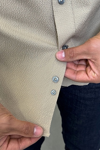 Мужская тёмно-бежевая рубашка Etro Pegasus logo   