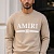Бежевый свитшот Amiri MA bar crew-sweat