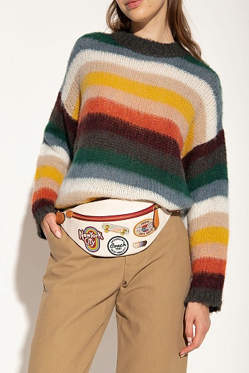 Кожаная сумка на пояс Coach Charter multi-patch 33x17 см   