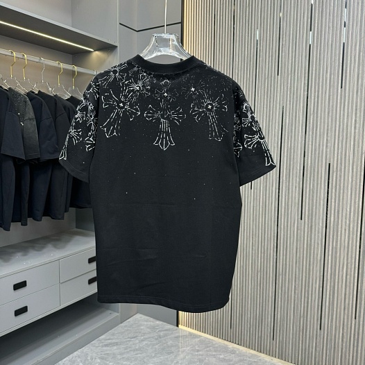 Чёрная оверсайз футболка Chrome Hearts Premium   