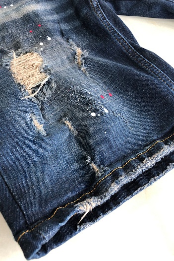 Джинсовые мужские шорты Dsquared2 "ICON" - Navy   