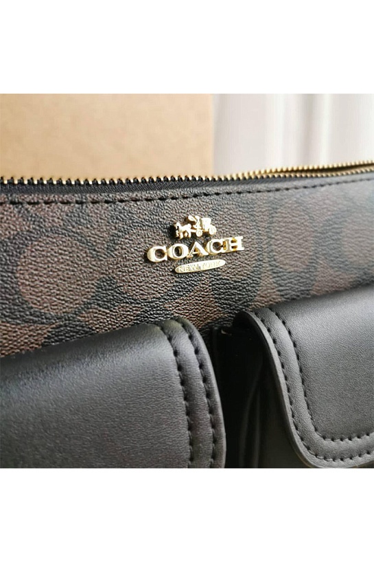 Женская кожаная сумка Coach 27x18 см (2 расцветки)