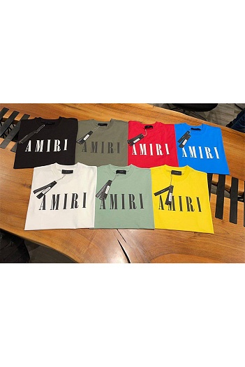Футболка жёлтого цвета Amiri core logo   