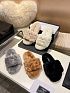 Женские меховые шлёпанцы Chanel Oran premium - Grey