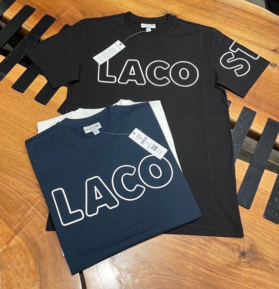 Мужская белая футболка Lacoste logo-print