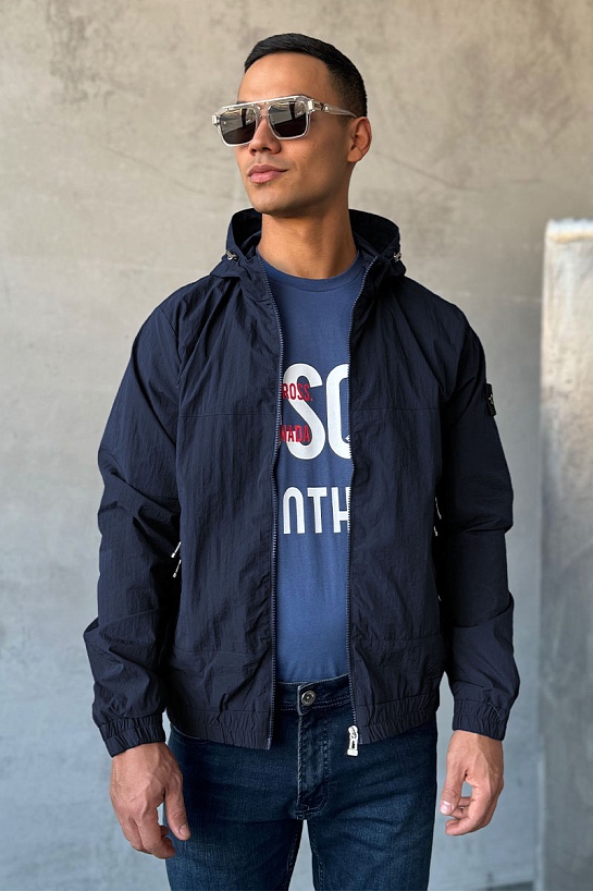 Куртка синего цвета Stone Island compass-patch