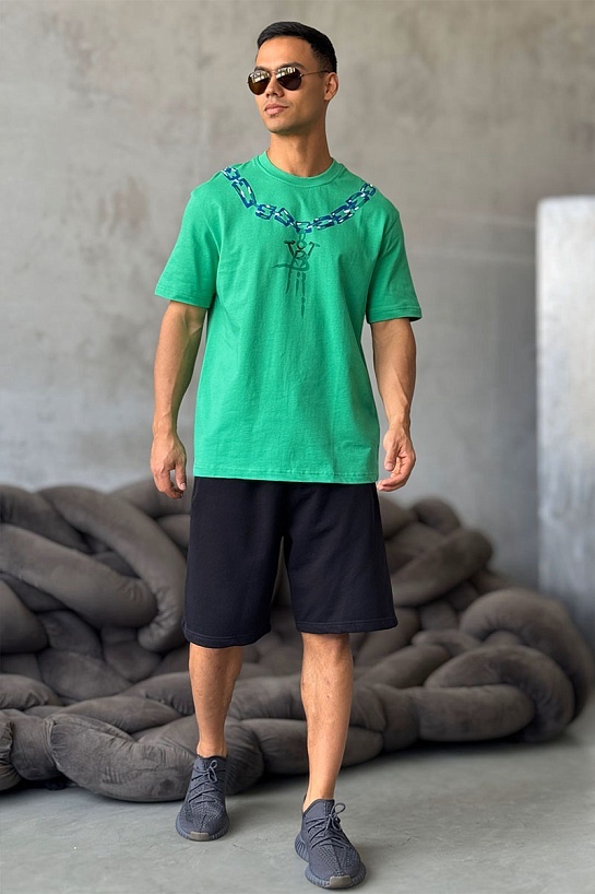 Оверсайз футболка Bottega Veneta chain print - Green