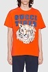 Оранжевая оверсайз футболка Gucci Tiger logo print