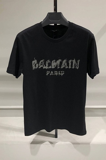 Чёрная оверсайз футболка Balmain Paris logo-print   