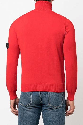 Водолазка красного цвета Stone Island compass-patch   