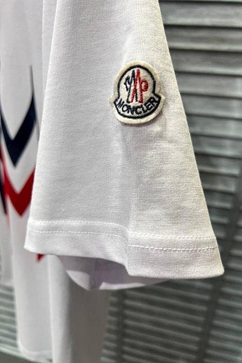 Мужская белая футболка Moncler Multi M Logo   