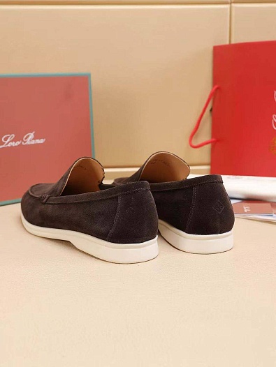 Мужские замшевые лоферы Loro Piana Summer Walk - Brown   