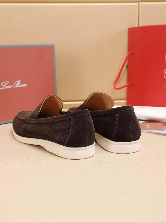 Мужские замшевые лоферы Loro Piana Summer Walk - Brown