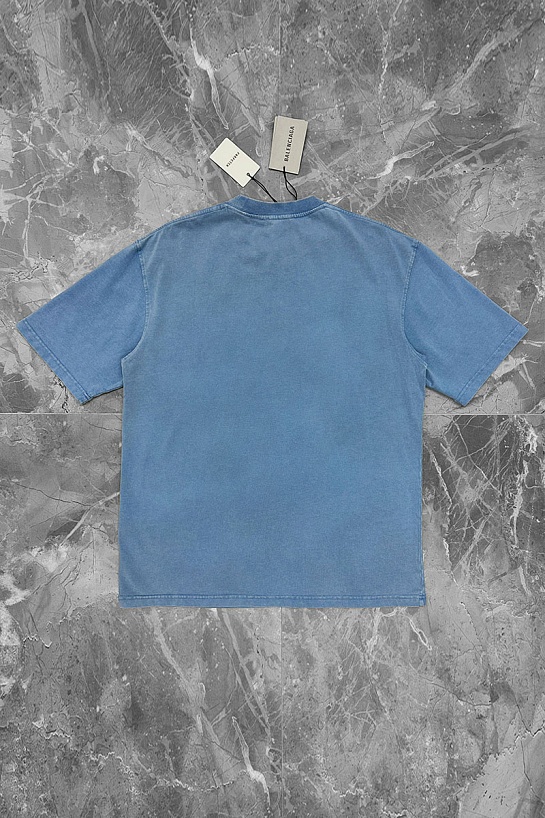 Синяя оверсайз футболка Balenciaga College est.1917