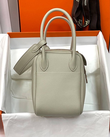 Женская кожаная сумка Hermes Lindy Premium 26x18x13 см - Grey   