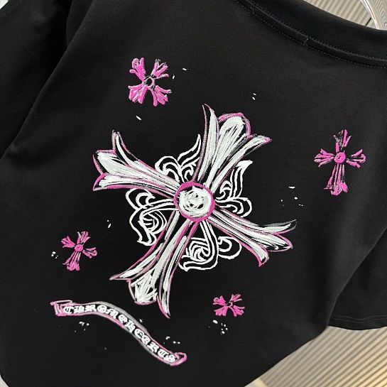 Чёрная оверсайз футболка Chrome Hearts Premium