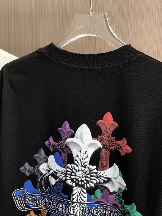 Чёрная оверсайз футболка Chrome Hearts Premium