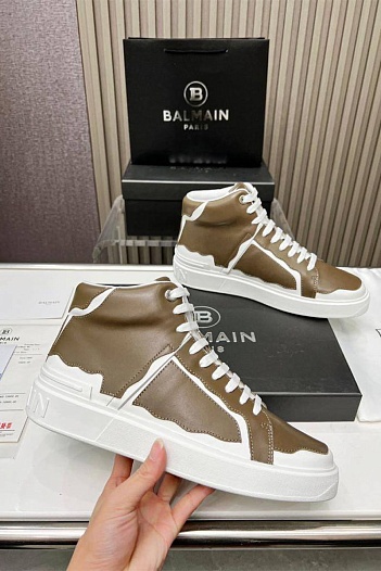 Кожаные кроссовки Balmain Paris High-Top   