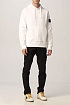 Худи белого цвета Stone Island compass-patch